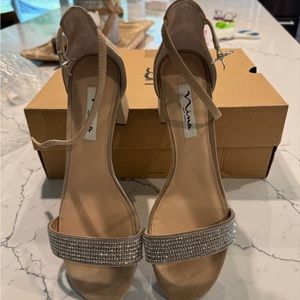 Mia 2”in Heels with rhinestone covering the toe.